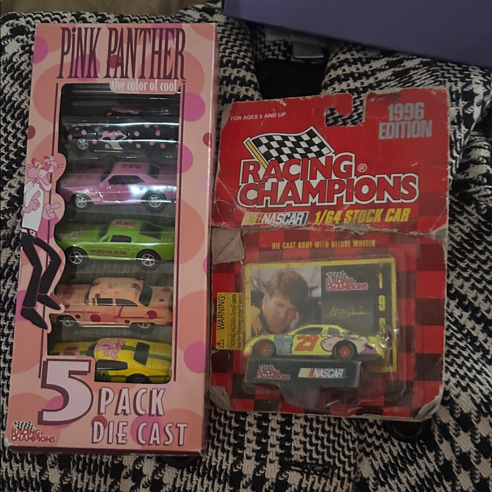 Vintage/Pink Panther Die-Cast Car Set & 1996 racing champions stock car-both NEW